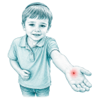 bee sting boy teal